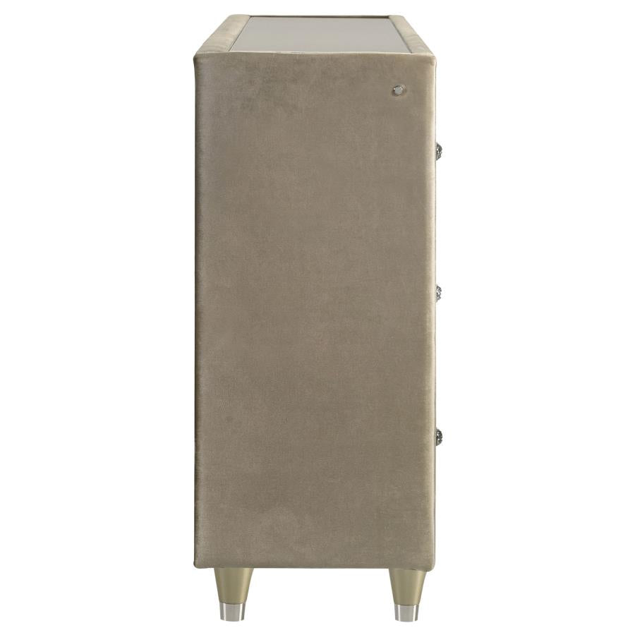Lorient 8-drawer LED Bedroom Flame Box Dresser Ivory Camel-9