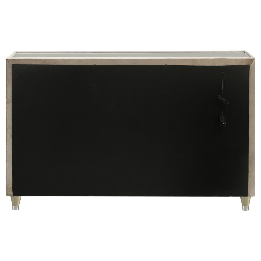 Lorient 8-drawer LED Bedroom Dresser Cabinet Ivory and Camel-7
