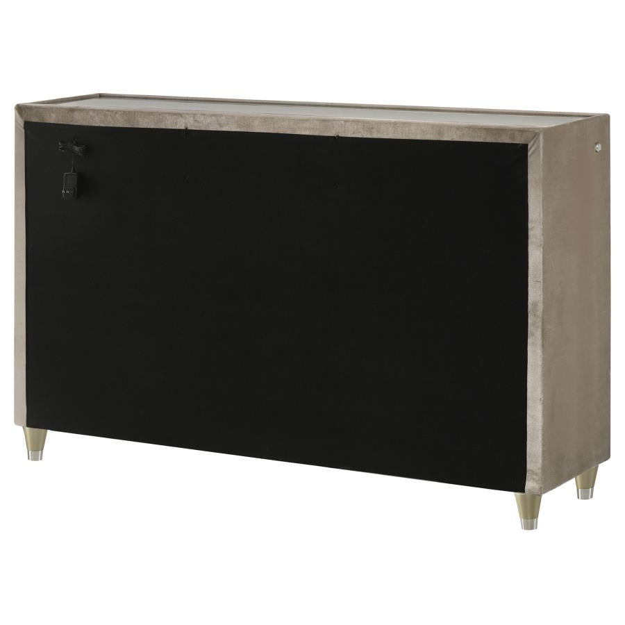 Lorient 8-drawer LED Bedroom Dresser Cabinet Ivory and Camel-zoom-8