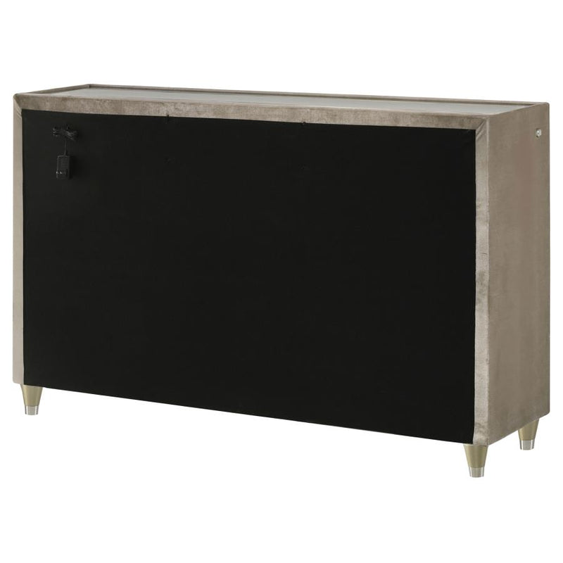 Lorient 8-drawer LED Bedroom Dresser Cabinet Ivory and Camel-zoom-