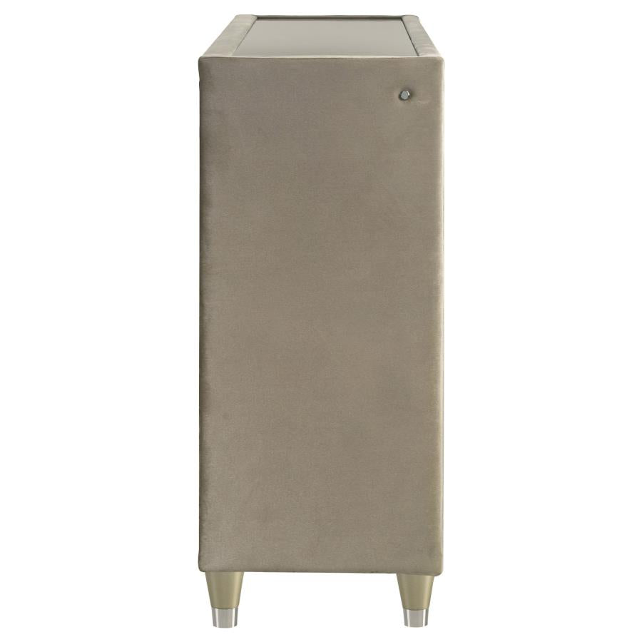 Lorient 8-drawer LED Bedroom Dresser Cabinet Ivory and Camel-zoom-9