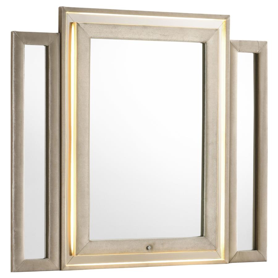 Lorient LED Dresser Mirror Ivory and Camel-1
