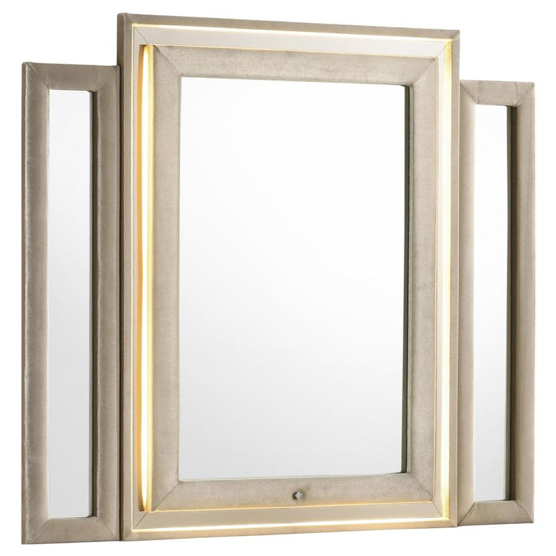 Lorient LED Dresser Mirror Ivory and Camel-zoom-