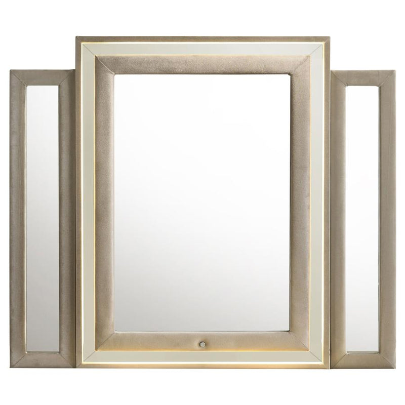 Lorient LED Dresser Mirror Ivory and Camel-zoom-