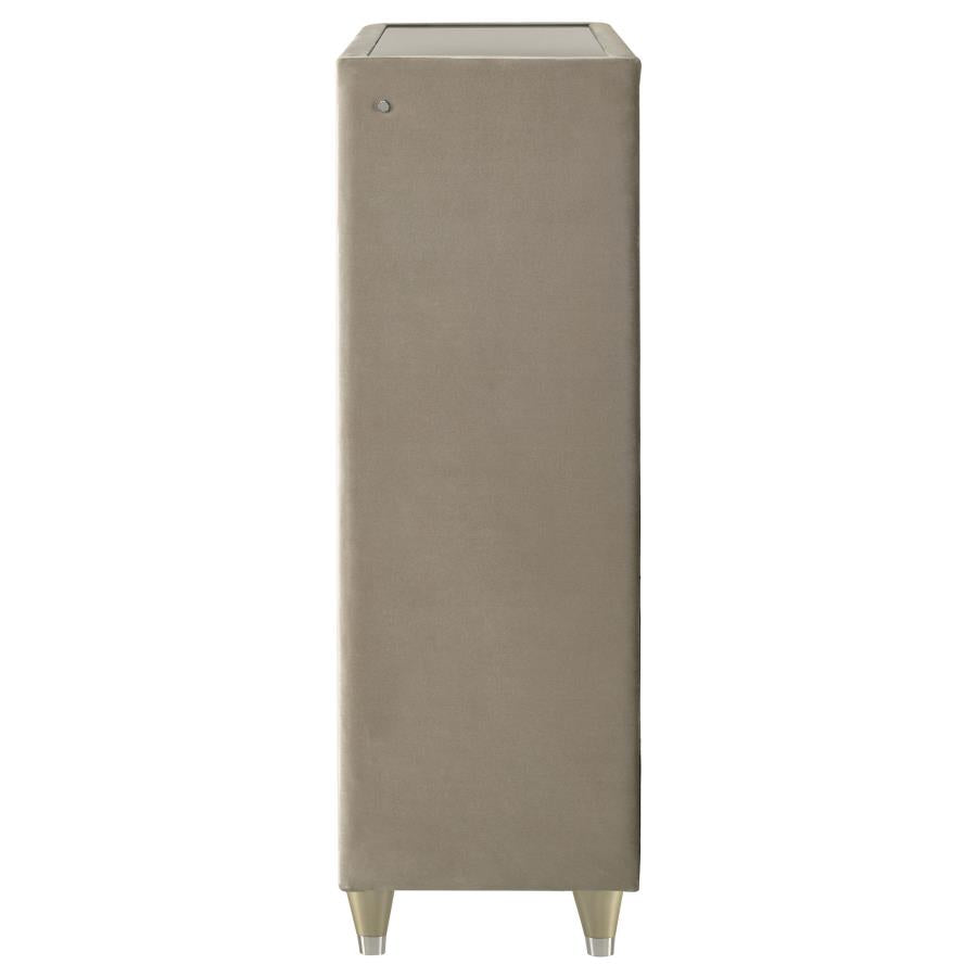 Lorient 5-drawer LED Chest of Drawers Ivory and Camel-5