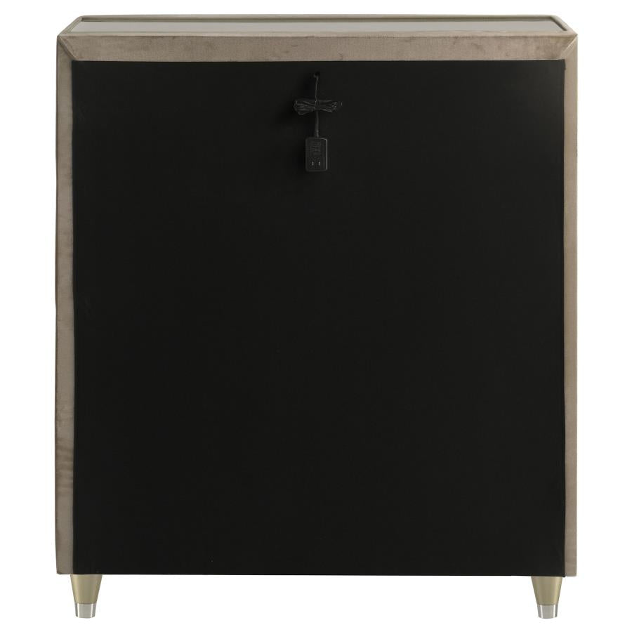 Lorient 5-drawer LED Chest of Drawers Ivory and Camel-7