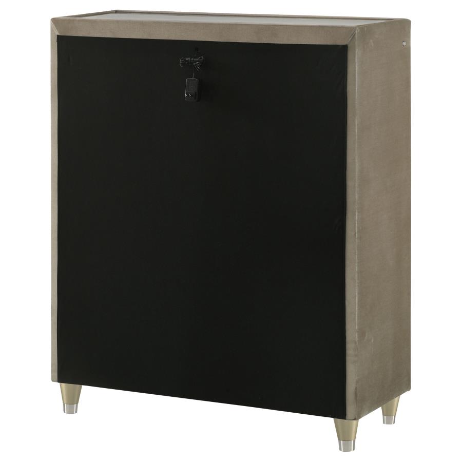 Lorient 5-drawer LED Chest of Drawers Ivory and Camel-zoom-8