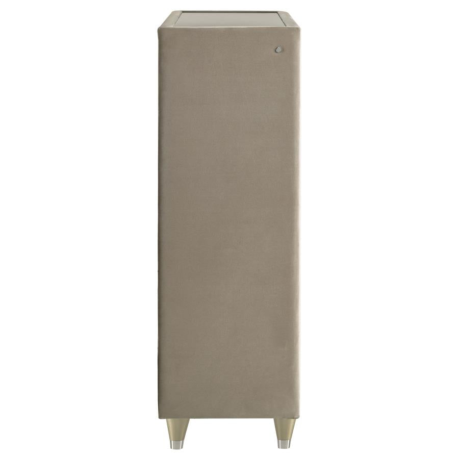 Lorient 5-drawer LED Chest of Drawers Ivory and Camel-9