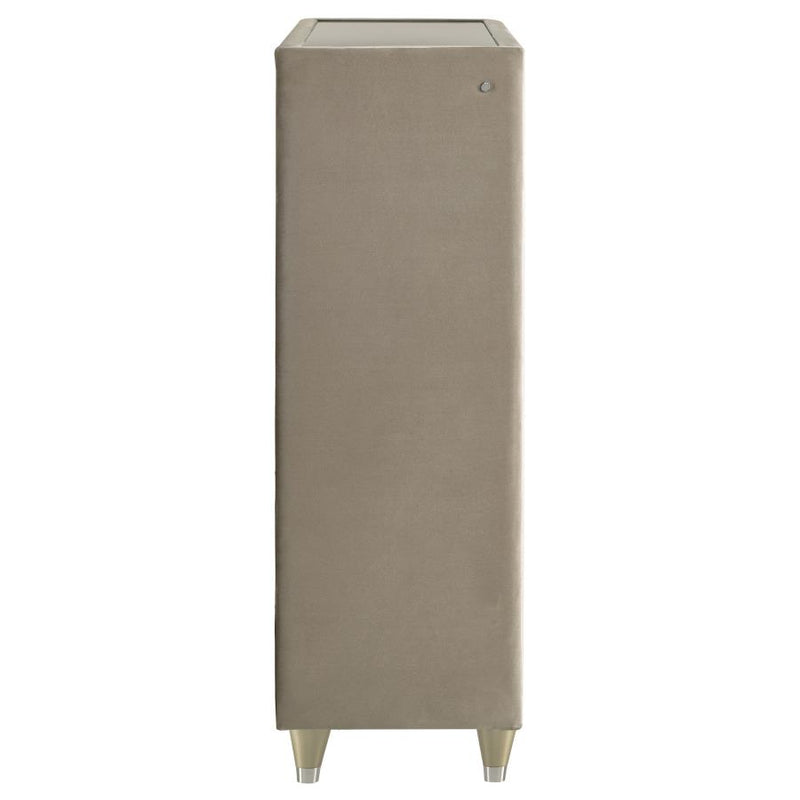 Lorient 5-drawer LED Chest of Drawers Ivory and Camel-zoom-