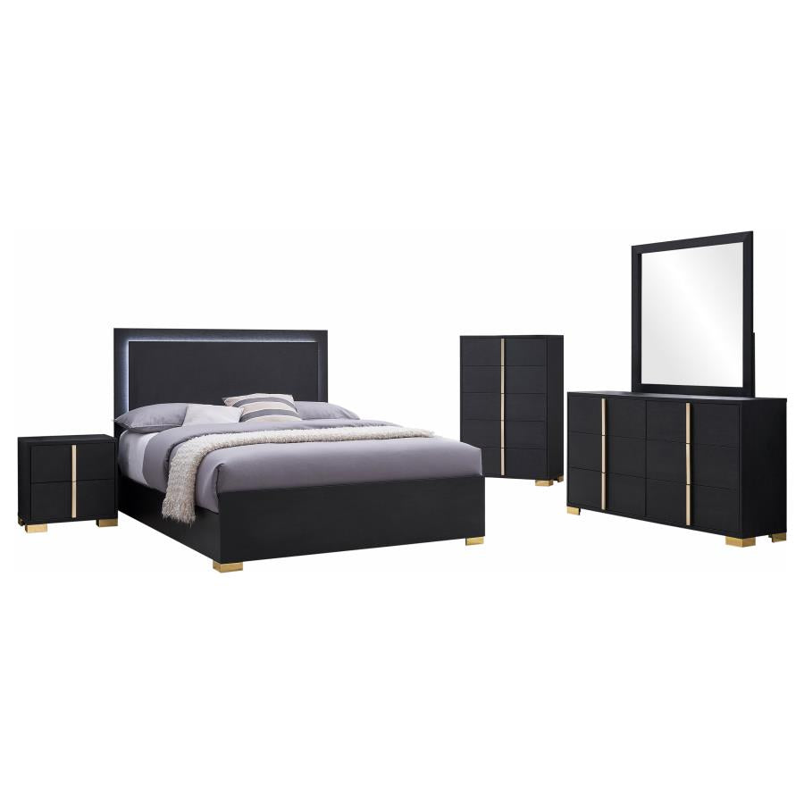 Marceline 5-piece Full Bedroom Set Black-zoom-2