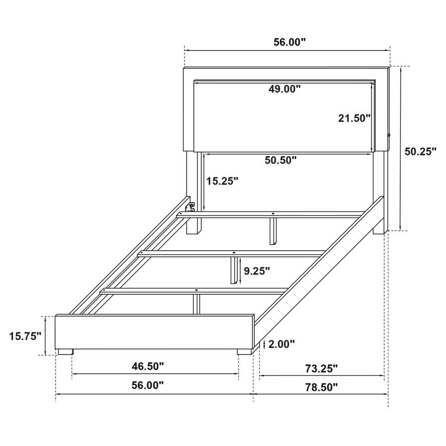 Marceline Wood Full LED Panel Bed Black-zoom-9