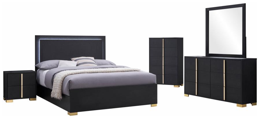 Marceline 5-piece Eastern King Bedroom Set Black-2