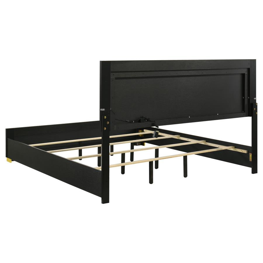 Marceline Wood Eastern King LED Panel Bed Black-zoom-5