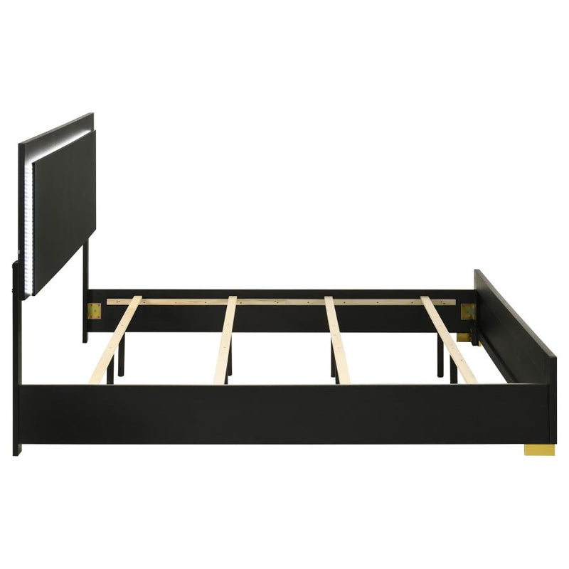 Marceline Wood Eastern King LED Panel Bed Black-zoom-