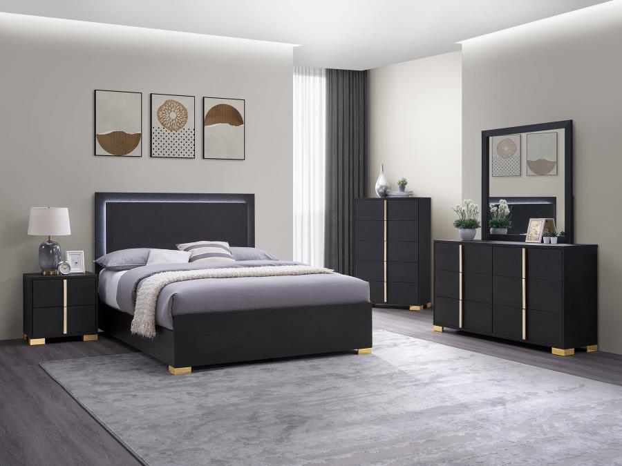 Marceline 5-piece Queen Bedroom Set Black-1