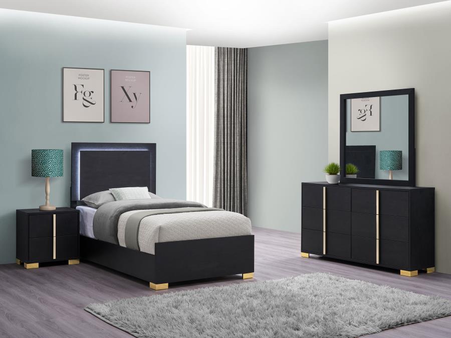 Marceline 4-piece Twin Bedroom Set Black-zoom-1