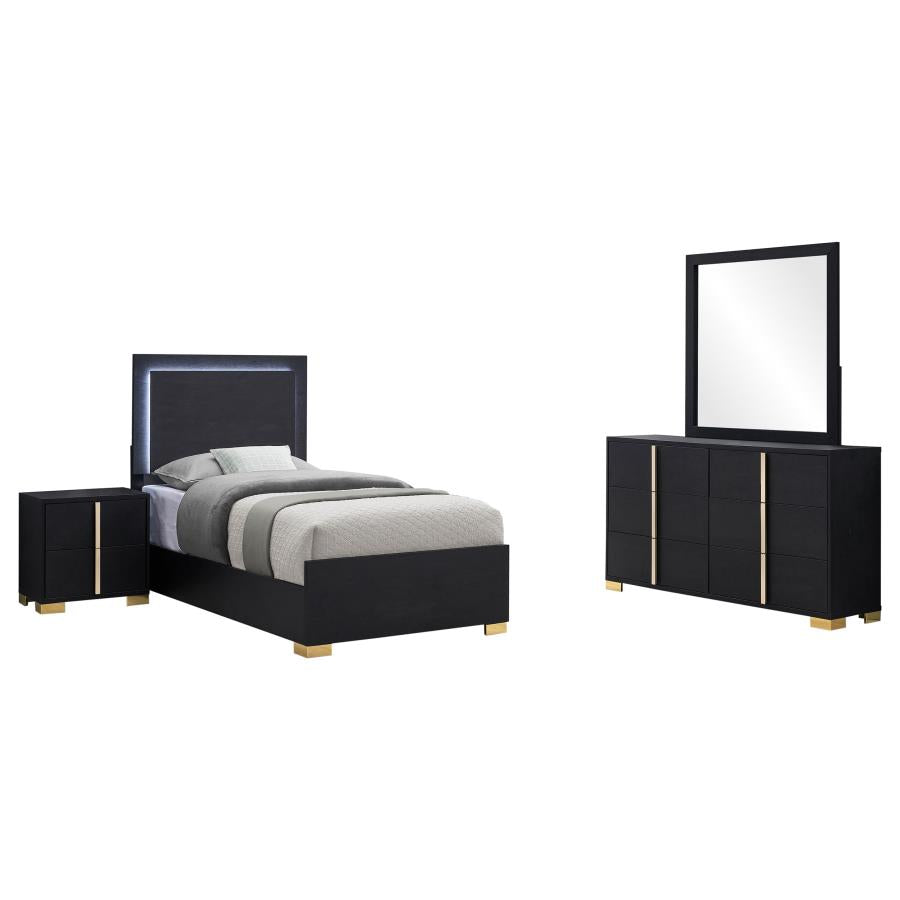 Marceline 4-piece Twin Bedroom Set Black-zoom-2