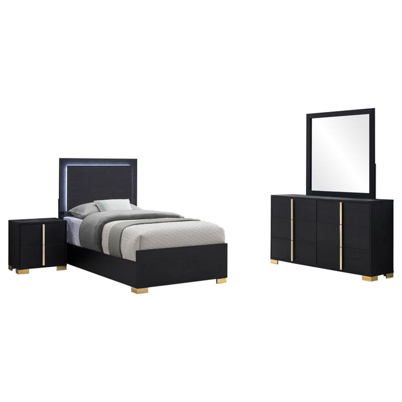 Marceline 4-piece Twin Bedroom Set Black-zoom-