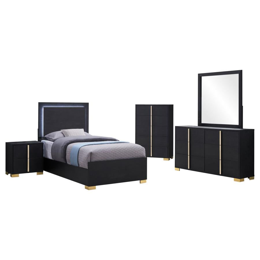 Marceline 5-piece Twin Bedroom Set Black-zoom-2