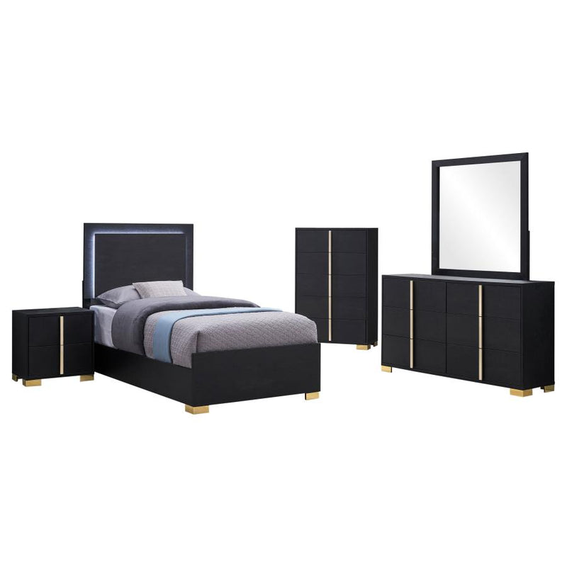 Marceline 5-piece Twin Bedroom Set Black-zoom-