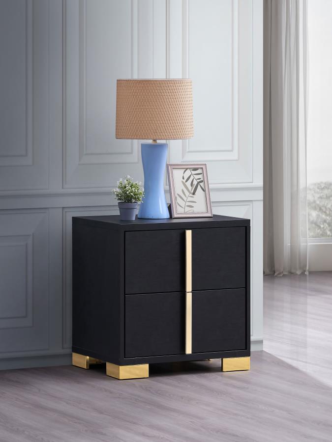 Marceline 2-drawer Nightstand Black-zoom-2