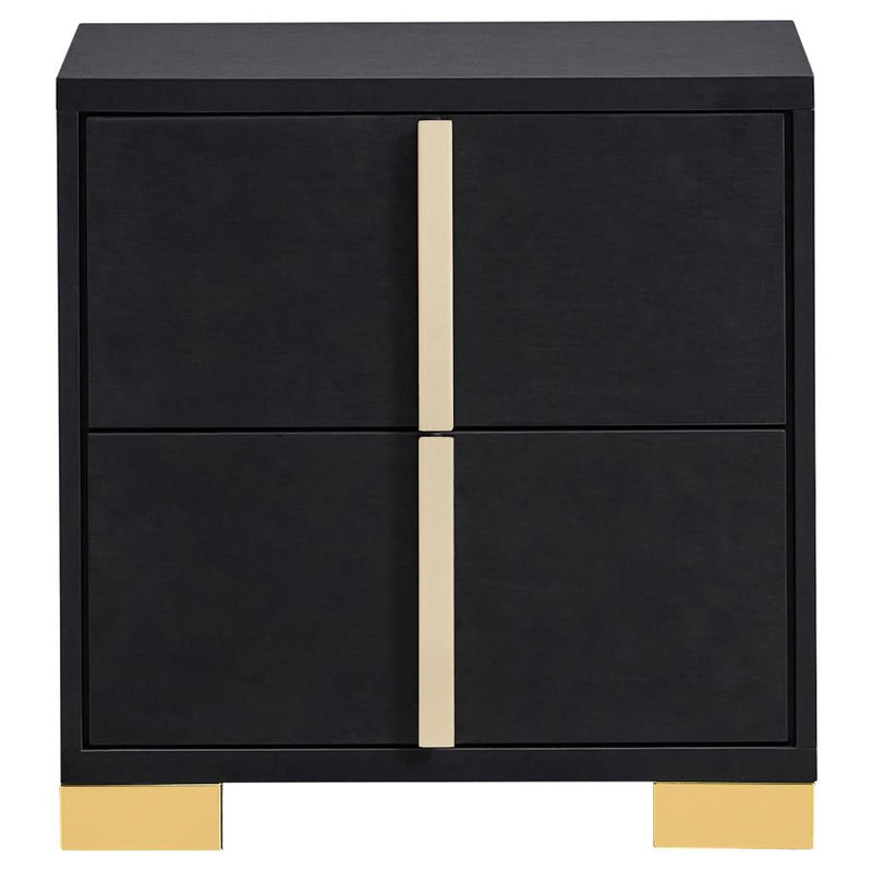 Marceline 2-drawer Nightstand Black-zoom-