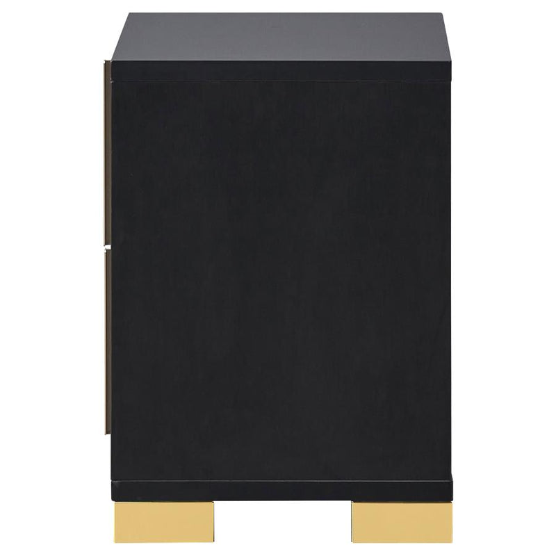 Marceline 2-drawer Nightstand Black-zoom-