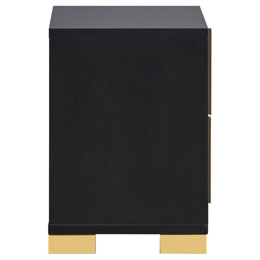 Marceline 2-drawer Nightstand Black-9