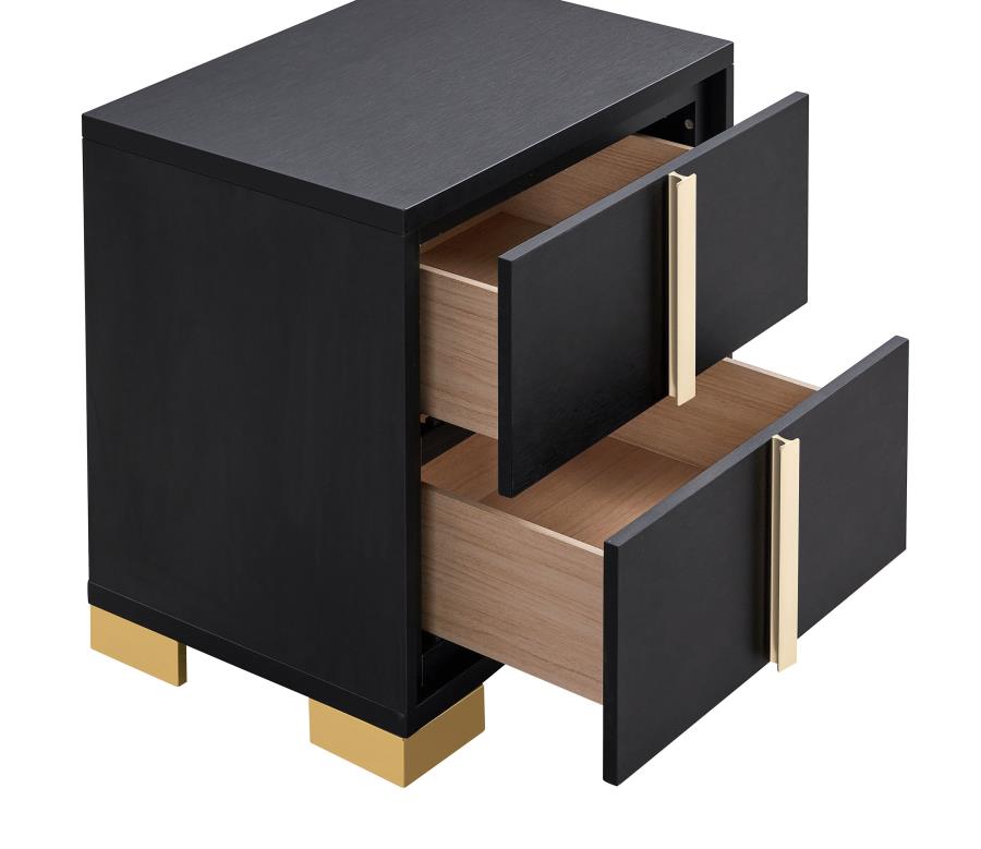 Marceline 2-drawer Nightstand Black-zoom-11