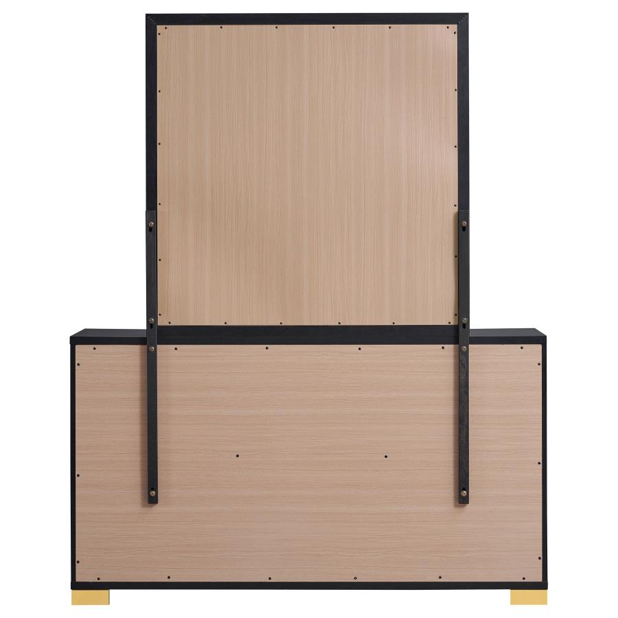 Marceline 6-drawer Dresser with Mirror Black-7
