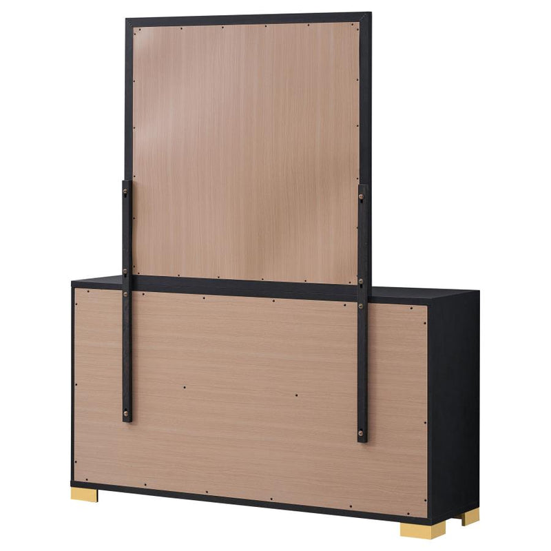 Marceline 6-drawer Dresser with Mirror Black-zoom-