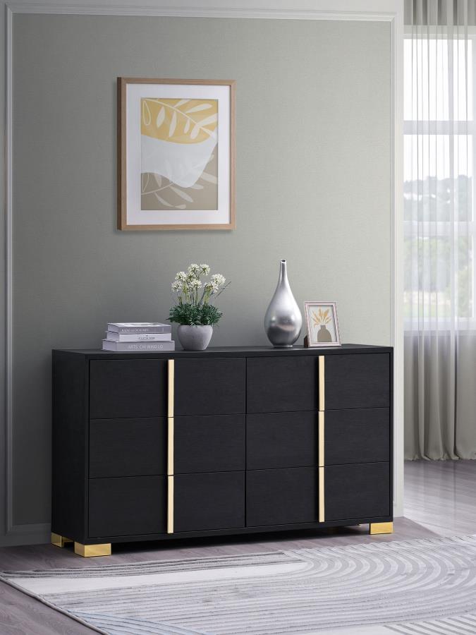 Marceline 6-drawer Dresser Black-zoom-2