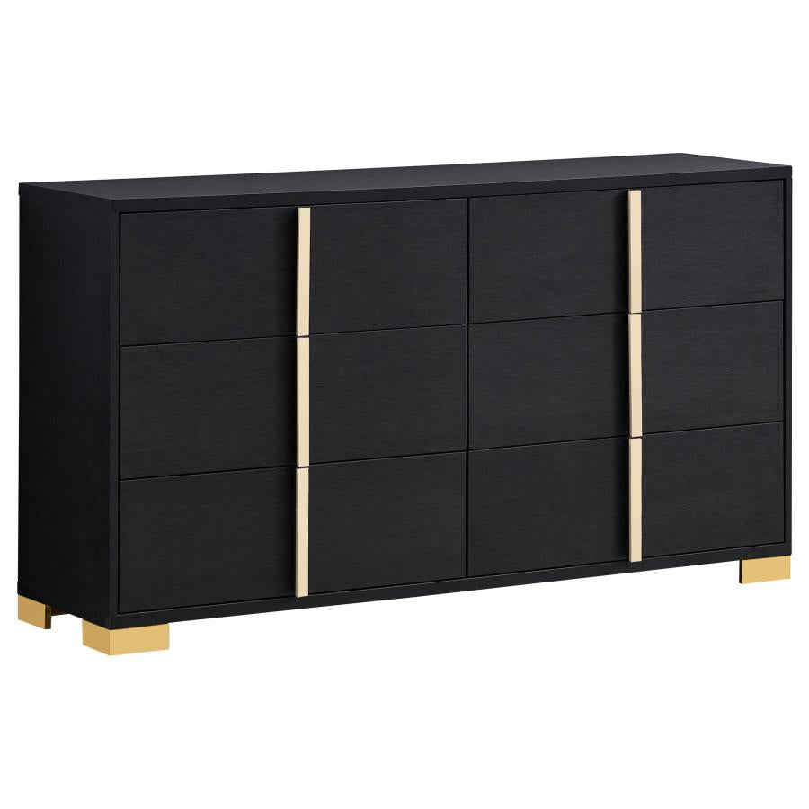 Marceline 6-drawer Dresser Black-1