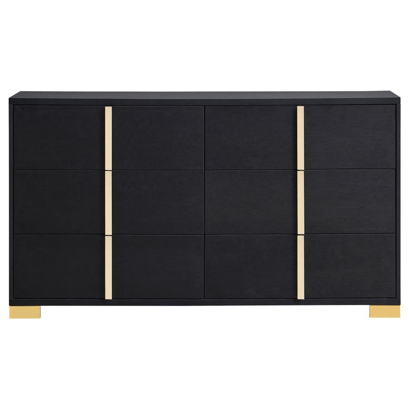 Marceline 6-drawer Dresser Black-zoom-