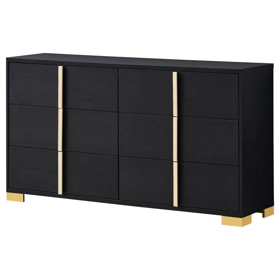 Marceline 6-drawer Dresser Black-4