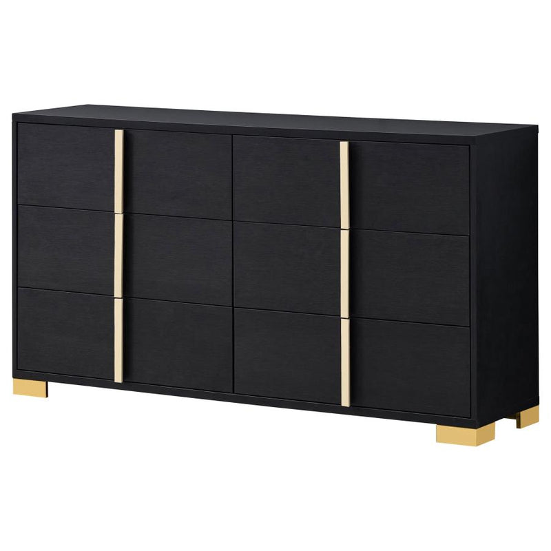 Marceline 6-drawer Dresser Black-zoom-
