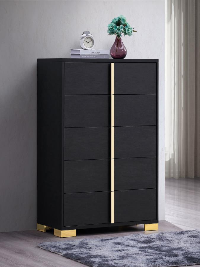 Marceline 5-drawer Bedroom Chest Black-2