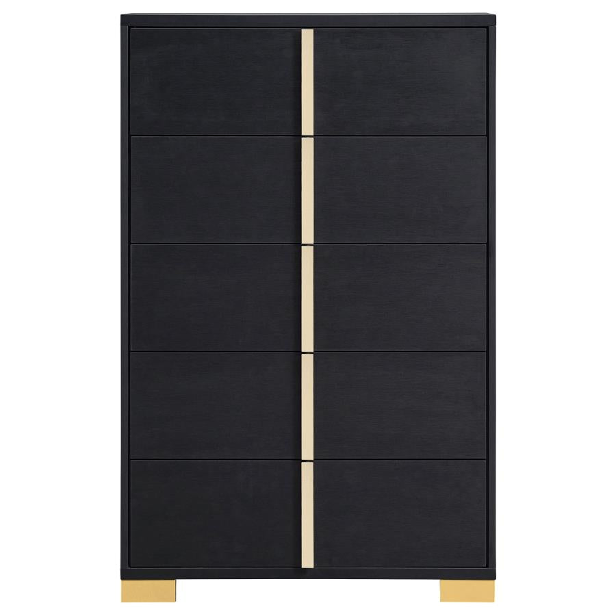 Marceline 5-drawer Bedroom Chest Black-3