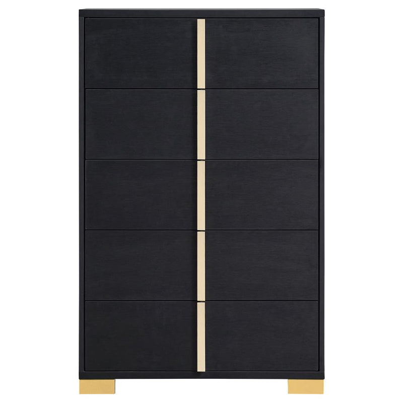 Marceline 5-drawer Bedroom Chest Black-zoom-