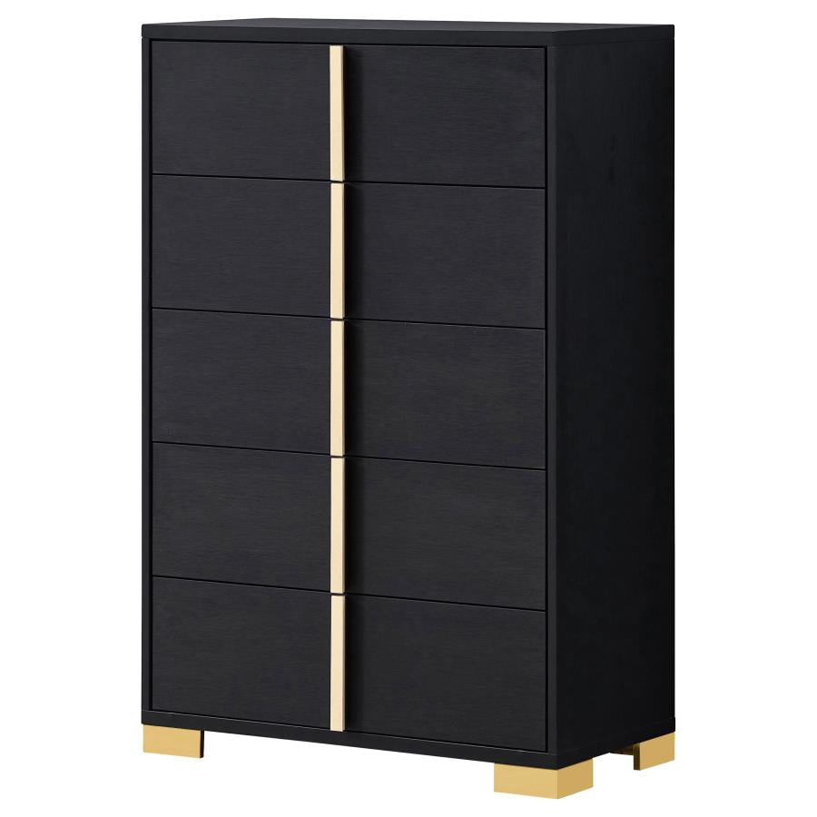 Marceline 5-drawer Bedroom Chest Black-zoom-4
