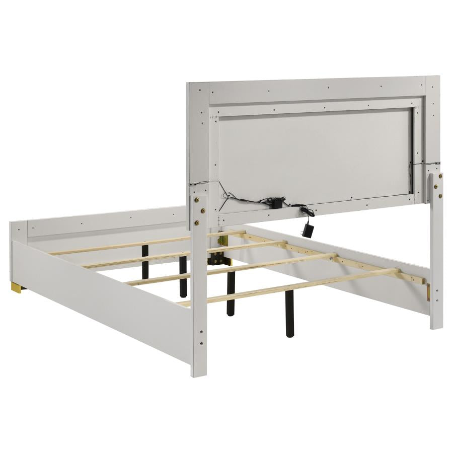 Marceline Wood Full LED Panel Bed White-zoom-5