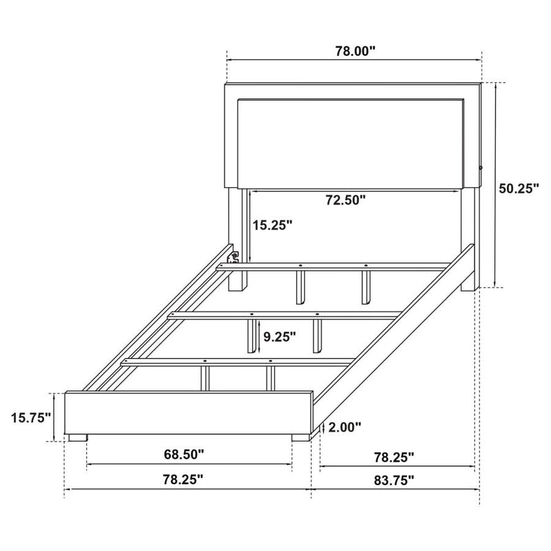 Marceline Wood Eastern King LED Panel Bed White-zoom-