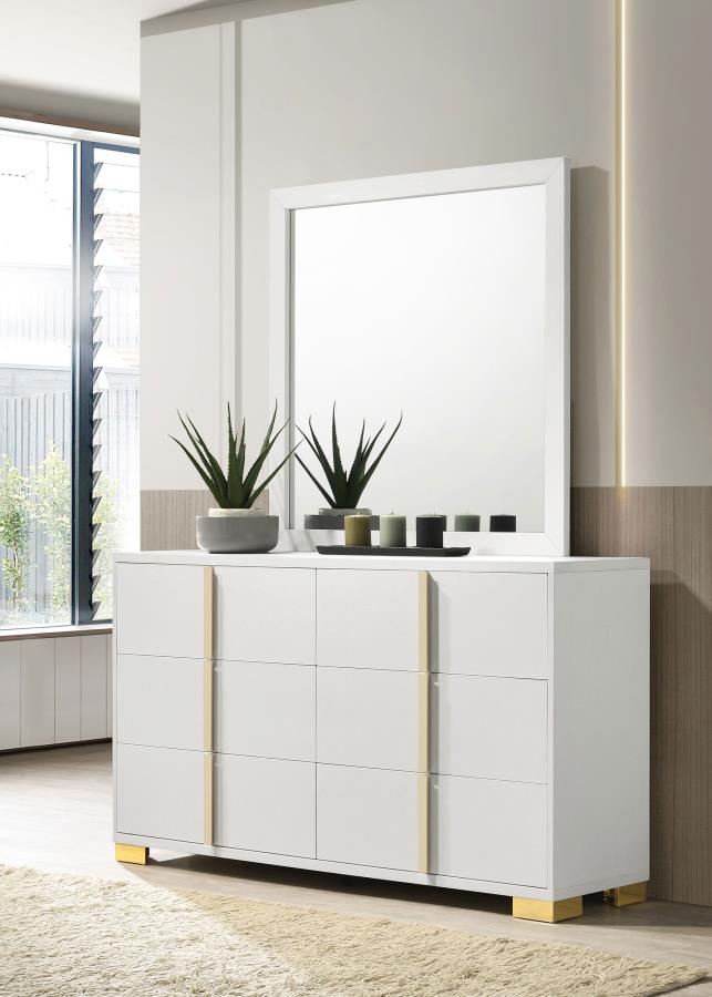 Marceline 6-drawer Dresser with Mirror White-zoom-