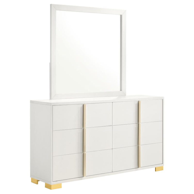 Marceline 6-drawer Dresser with Mirror White-zoom-