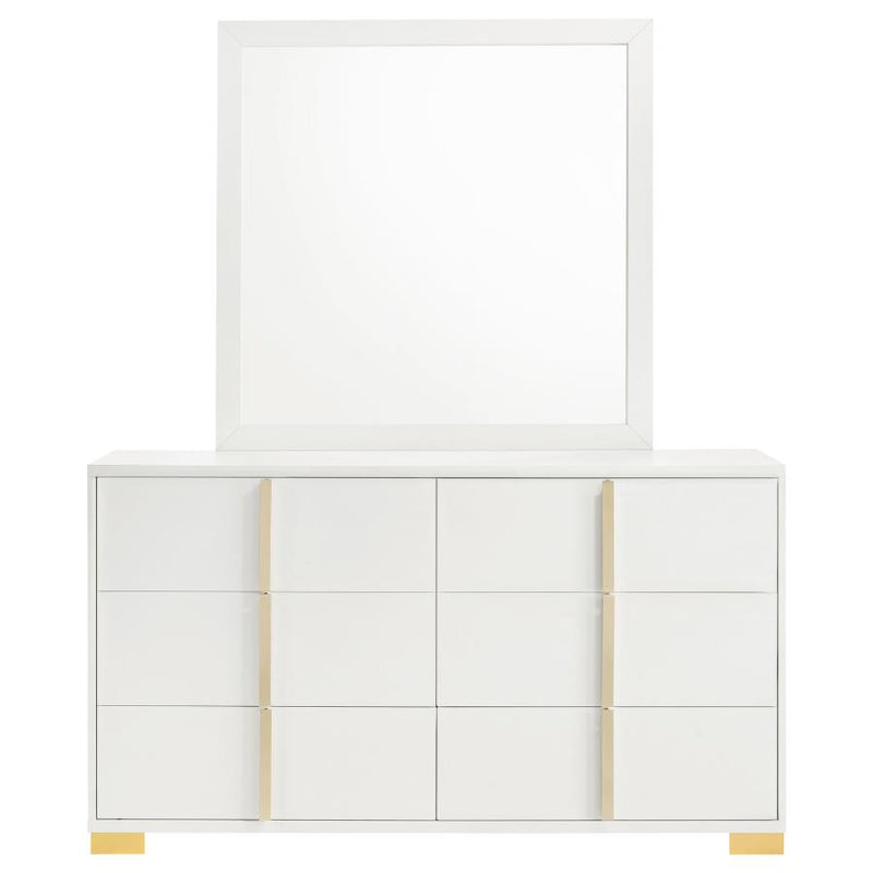 Marceline 6-drawer Dresser with Mirror White-zoom-