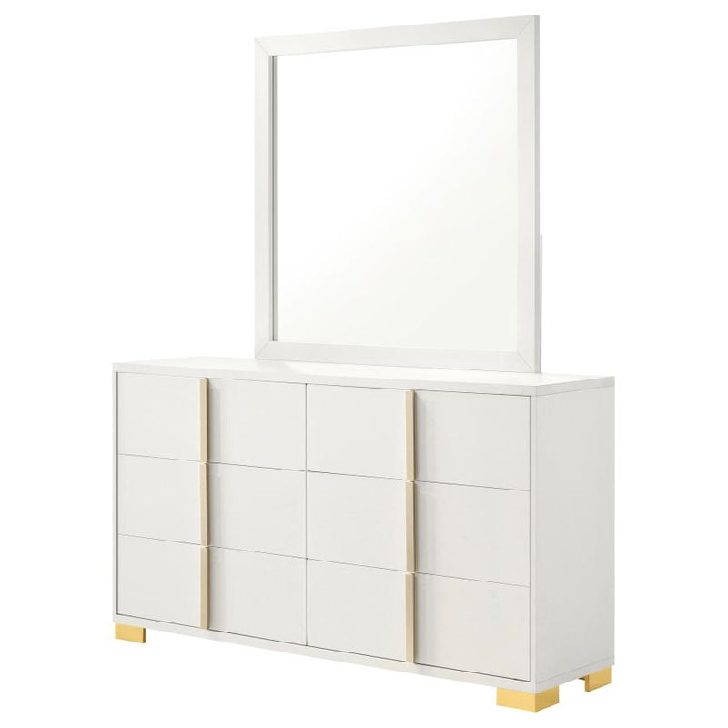 Marceline 6-drawer Dresser with Mirror White-zoom-