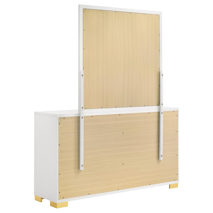 Marceline 6-drawer Dresser with Mirror White-6