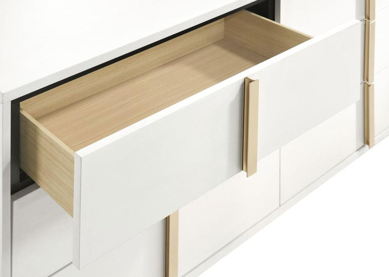 Marceline 6-drawer Dresser with Mirror White-zoom-