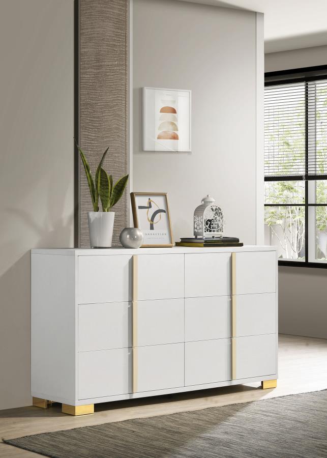 Marceline 6-drawer Dresser White-2