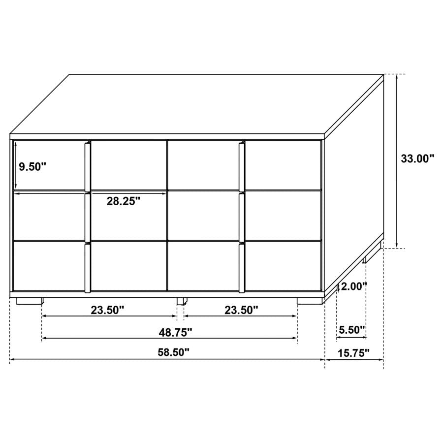 Marceline 6-drawer Dresser White-13